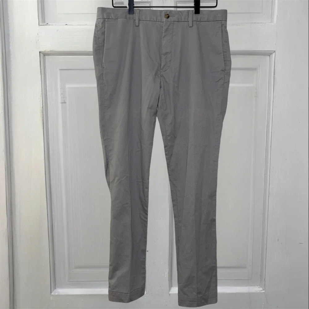Polo Ralph Lauren Stretch Slim Fit Chino Pant Mens 34x32 Gray Cotton Twill - Picture 4 of 9